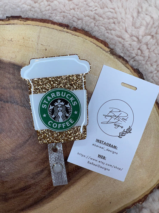 Coffee cup badge reel, Nurse badge holder